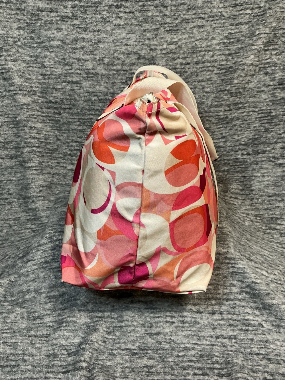 Handbag-Coach Tote Bag Poppy Daisy Kaleidoscope Signature Y2K Print Pink/Orange - Picture 7 of 10